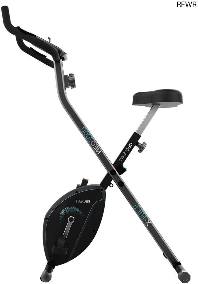 RFWR® Inklapbare hometrainer met verstelbaar stuur en zadel, hartslagmeter, lcd-display, en Silence Fit-systeem