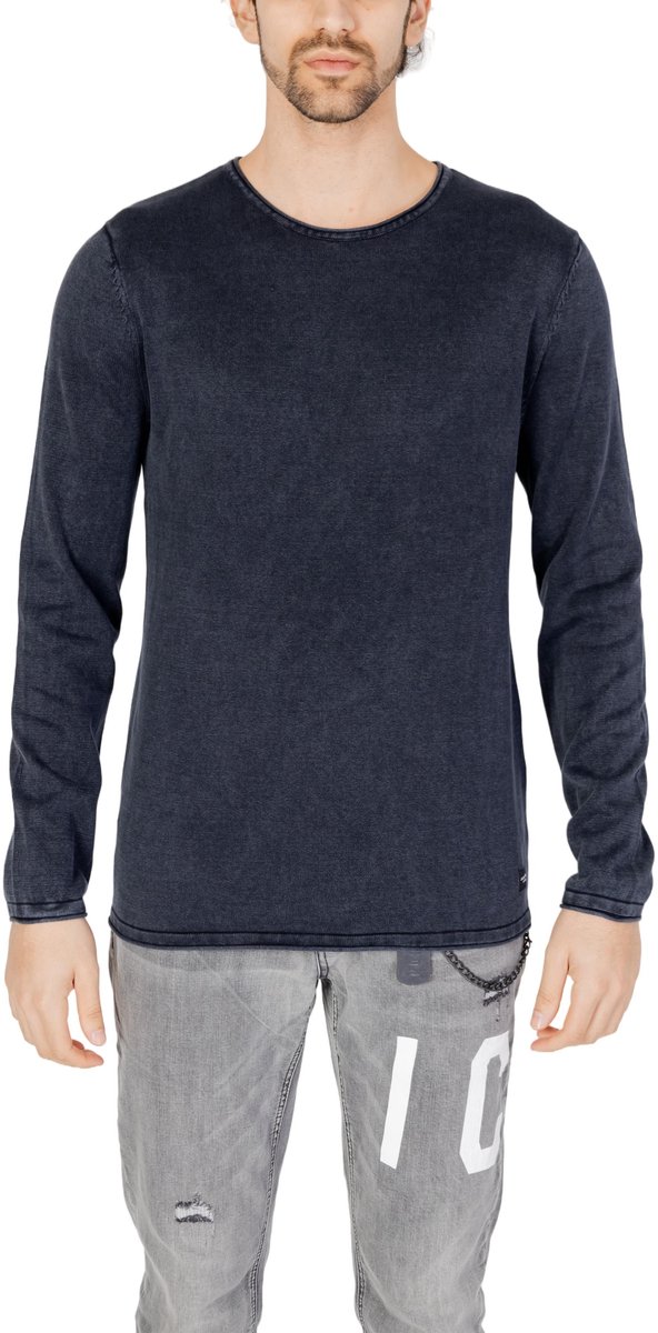 Jack and Jones Navy Faded Trui Ronde Hals Slim Fit - XS