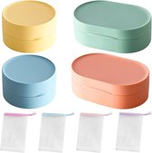 Waterdichte Zeepdoos Set van 4 voor Onderweg - ideaal voor badkamer, wandelen, reizen, kamperen en gym