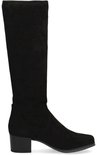 Botte noire hauteur genou avec tige élastique et talon bloc.