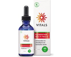 Vitals Elementair Multi-Trace - 60 ml - mineralen. Een multi-mineralencomplex in vloeibare en ionische vorm.