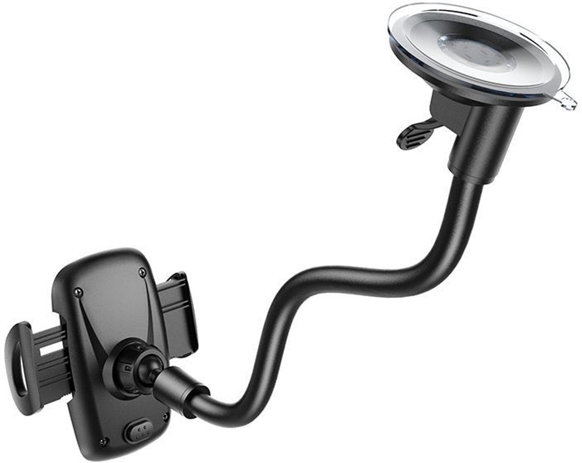 Hoco Pro Telefoonhouder Auto Voorruit - Universele GSM Houder met Verlengde Arm - Super Stevige Zuignap - 360° Draaibaar - Ideaal voor Busjes & Vrachtwagens