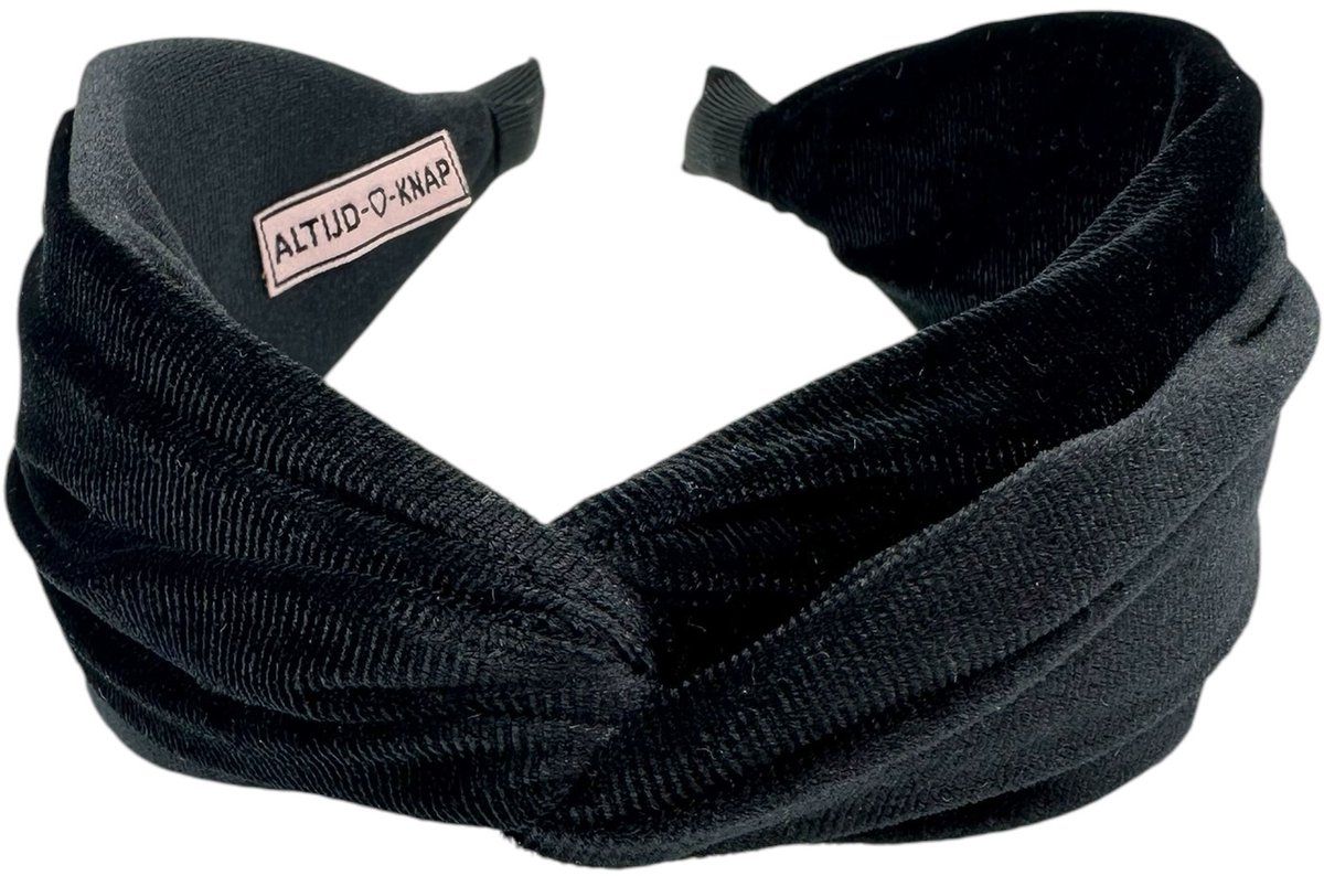 Altijd Knap - Haarband Velvet Zwart - Brede zwarte velvet haarband