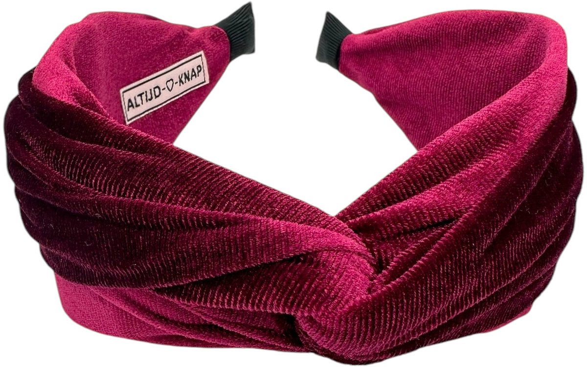 Altijd Knap - Haarband Velvet Fuchsia - Brede velvet haarband in fuchsia