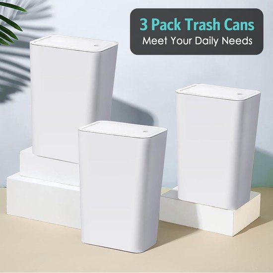 Badkamer compacte prullenbak met deksel met pop-up deksel voor slaapkamer, kantoor, keuken, hobbykamer kopen vanaf een prijs van 9.27