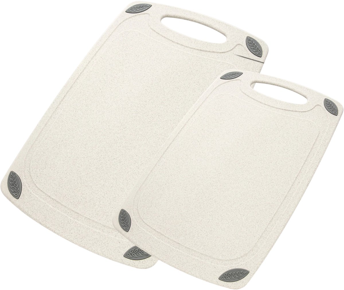 Exitoso Snijplank met Sapgroef - Ontbijtplank Vaatwasmachinebestendig 2st antislip - Serveerplank rechthoekig Bord Tarwestro Snijplanken voor de Keuken