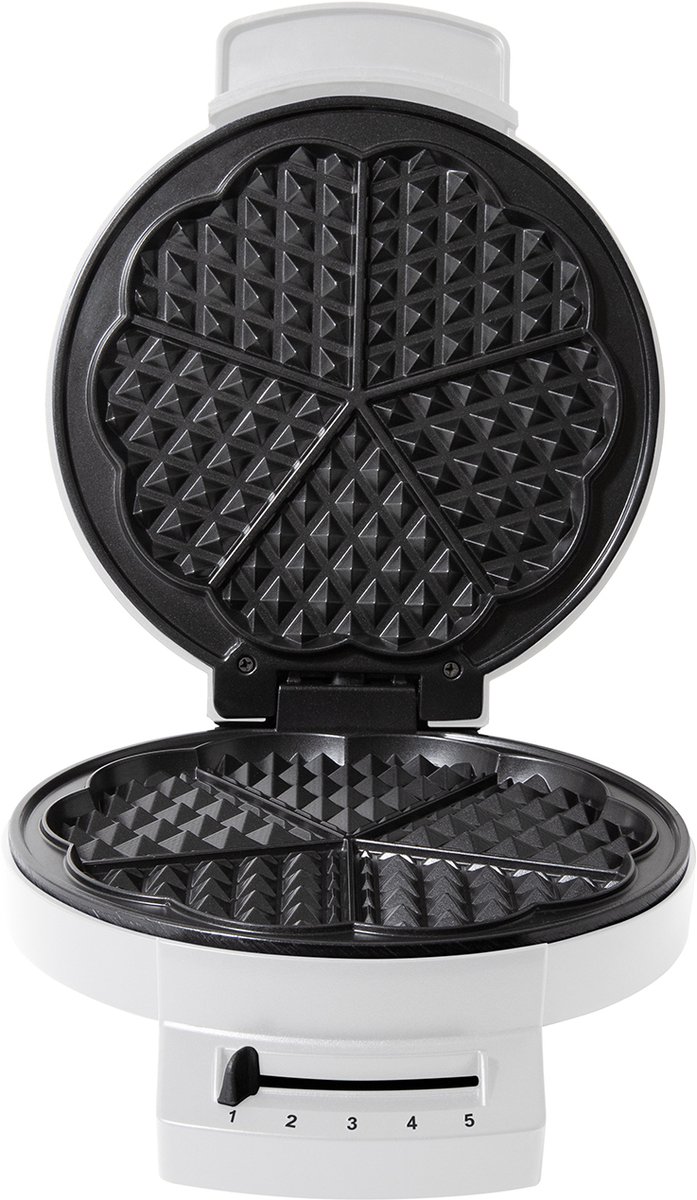 FRITEL Wafelijzer - A202 - Wafelmaker PFAS vrij - Wafelmachine voor Hartjeswafels - Hartjeswafelijzer - 5 Hartjeswafels - Wafelbakijzer met Vaste Bakplaten - Wit - 1200W van Fritel — afbeelding 5