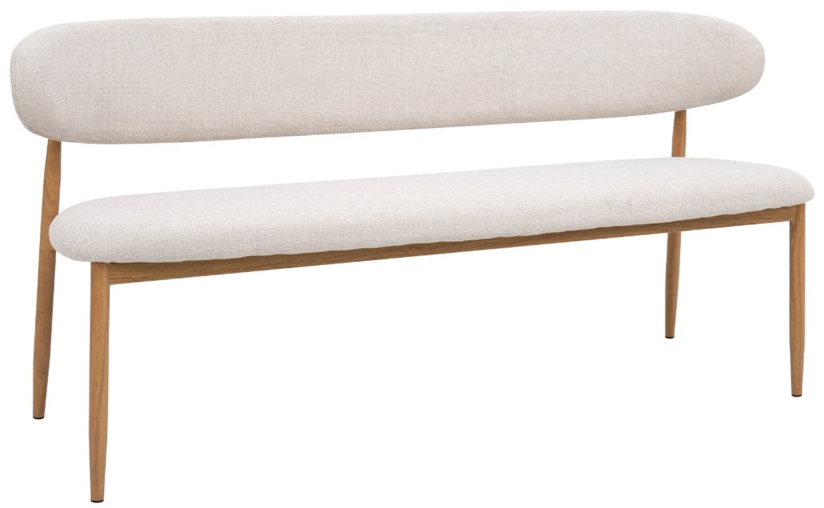 Giga Meubel Eetkamerbank Alexia - Stof - Beige/Naturel - 200x55x77cm