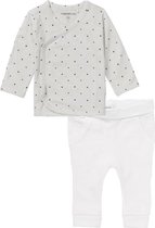 Noppies Prematuur SET(2delig) Unisex Shirt Wit sterretjes Broek Wit- Maat 44