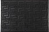 Paillasson Déco maison Factory - antidérapant - caoutchouc - noir - 40 x 60 cm - tapis de nettoyage - avec relief
