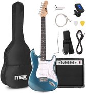 Elektrische gitaar met gitaar versterker - MAX Gigkit - 4/4 - Perfect voor beginners - incl. gitaar stemapparaat, gitaartas en plectrum - Petrol
