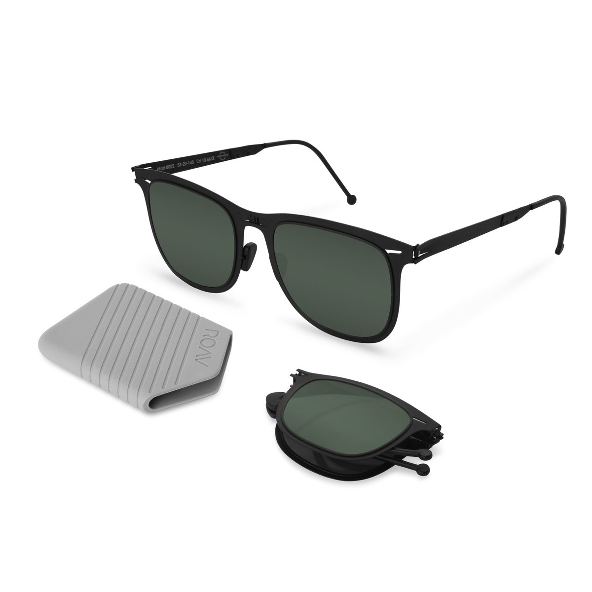 ROAV Lennox – Opvouwbare zonnebril – Polariserend UV400 - Matte Black - G15 Glazen