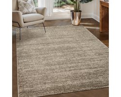 Relax Oslo - Laagpolig Effen Vloerkleed - Modern Tapijt - Beige- 140x200 CM