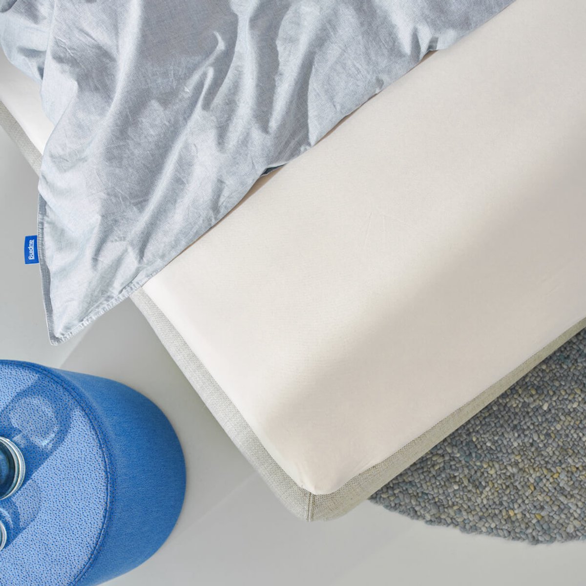 Auping Jersey 190 hoeslaken voor topper - 120 x 200/210/220 cm - Beige - Biologisch katoen