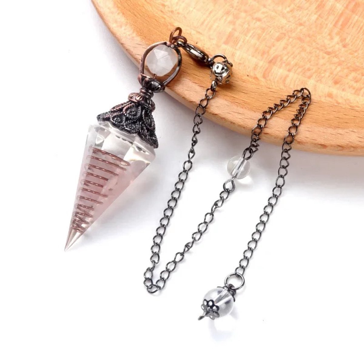 Rozenkwarts Pendel Edelsteen - Pendels Spiritueel - Antieke Look