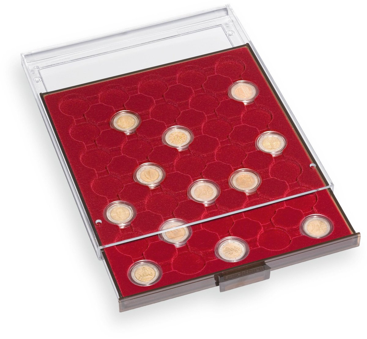 Stapel element, MB - voor Munten Ø 47 mm. (20 st.) Rookleur / Transparant
