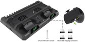 PS4 verticale standaard, met controller oplaadstation accessoires PlayStation 4 Pro koelventilator voor Playstation 4/PS4 Pro/PS4 Slim met 16 games opslag, verticale standaardset