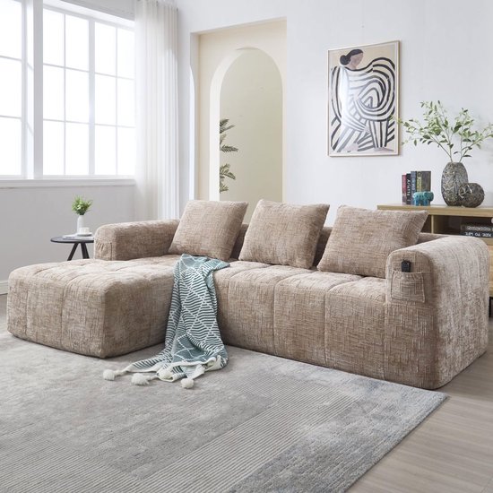 Pugsdrly Design moderne, meubles rembourrés, tissu chenille, canapé deux places