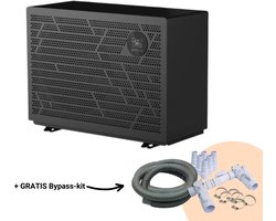 W’eau Full Inverter Zwembad Warmtepomp – Zwembad Verwarming – Pool Heater – Energiezuinig – Warmtepomp – Elektrisch – 10,5kW – Staal – Grijs – Incl. gratis Bypass kit