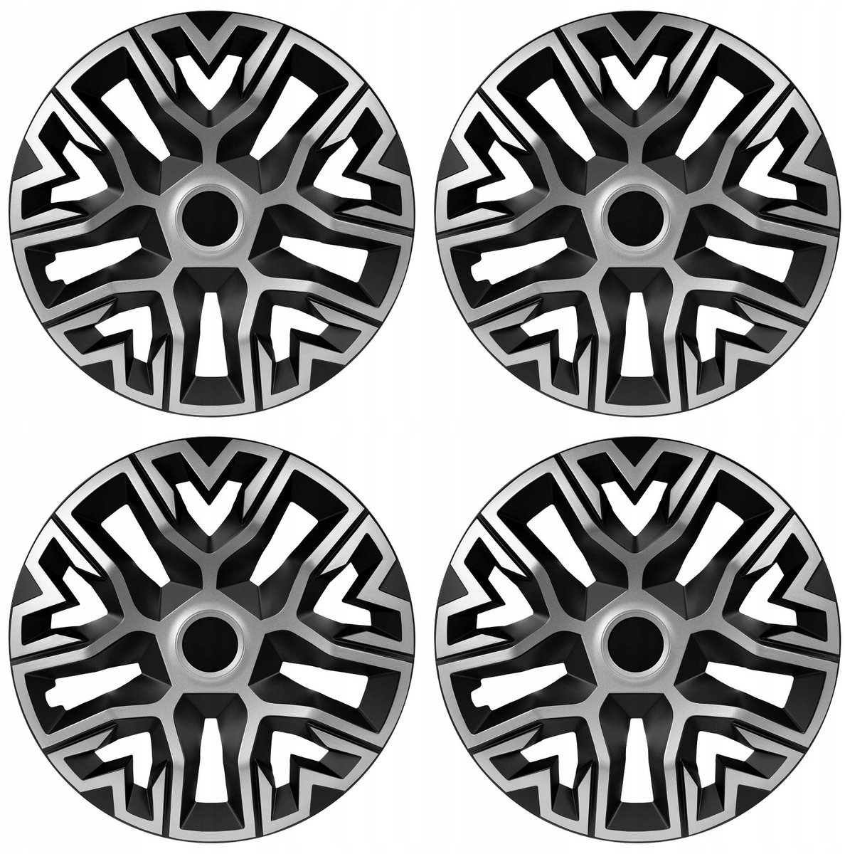 NRM Universele wieldoppen 14'' the best bicolor zilver/zwart 4 stuks afbeelding