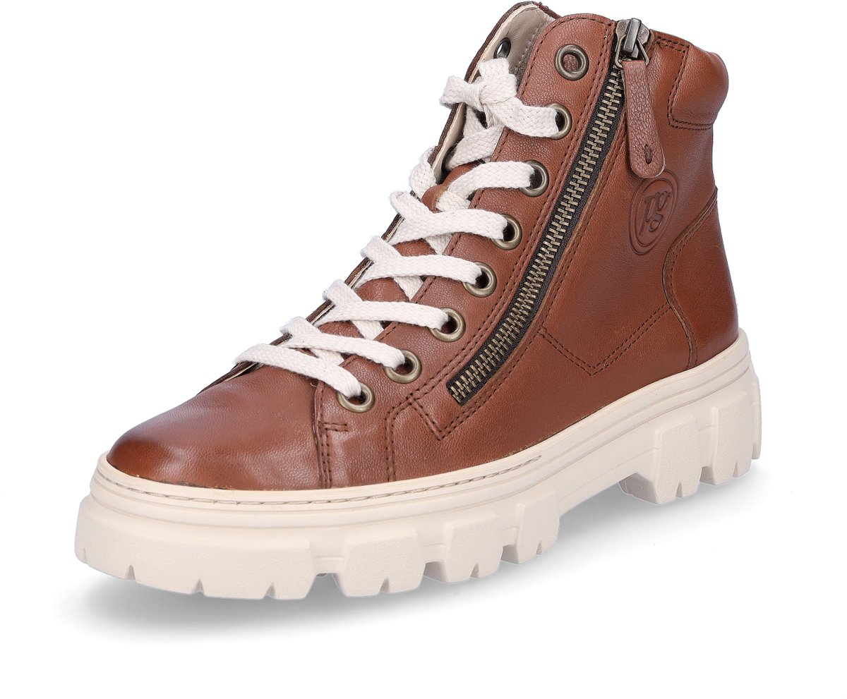 Paul Green dames hoge sneaker cognac