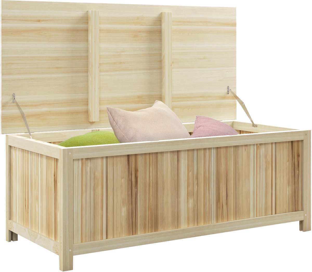 Outsunny-Buitenopslagbox-Sparrenhout-120x55x45cm-Natuurlijk hout