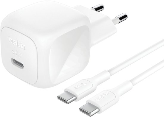 Belkin USB-C Wandlader 45 W met 1 m USB-C-naar-USB-C Kabel –Universeel - Wit