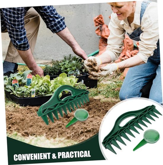 Planter - 4 stuks - Tuingereedschap - Tuinzaden onkruidverdelger afstandhouder - 12 gaten aan de onderkant - Afstandhouder - Verstelbare zaadverdeler - Zaadgraafmachine - Tuinzaden afstandhouder - Zaaionen - Voor het planten van zaden en planten van Merkloos	 — afbeelding 2
