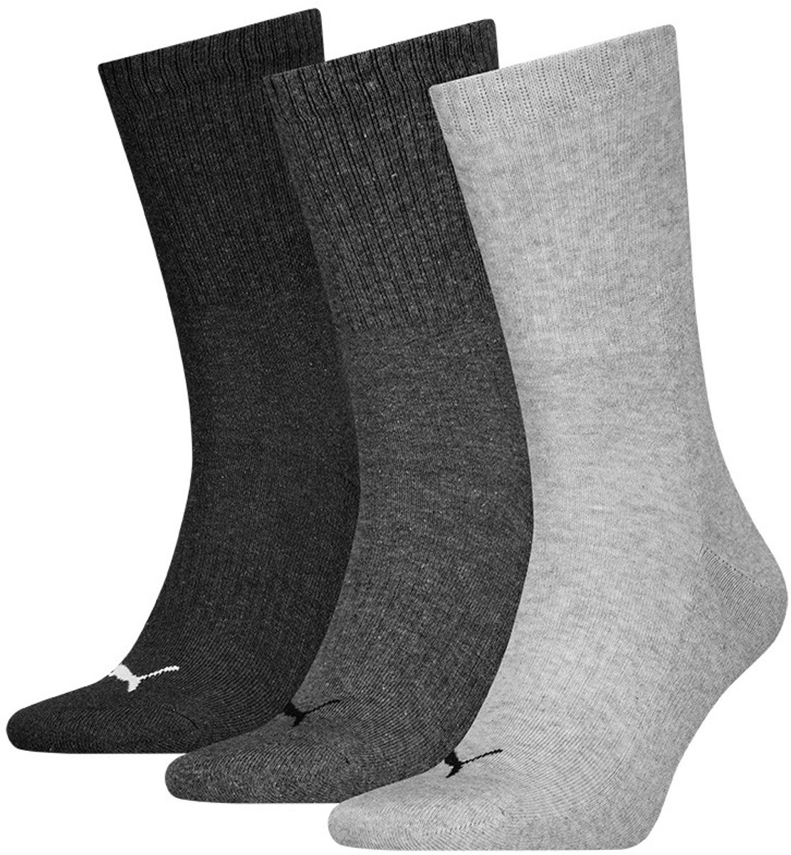 Puma Sportsokken Cushioned New Generation 3 paar Crew sokken Melange Grijs