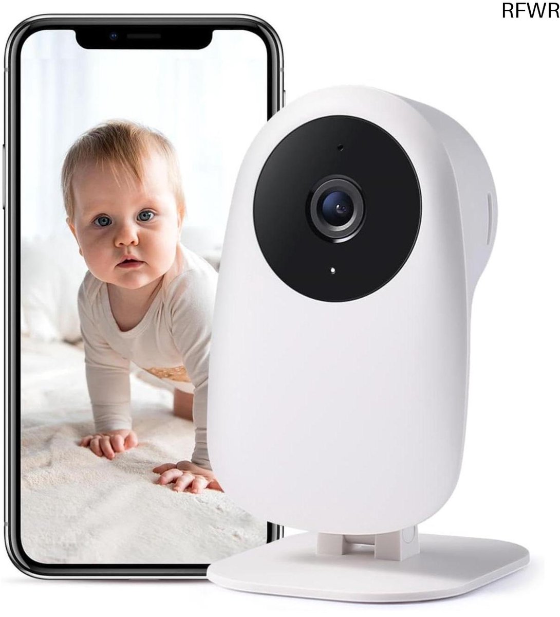RFWR® Babyfoon met camera en wifi - 1080p HD, nachtzicht, intercomfunctie, bewegingsdetectie