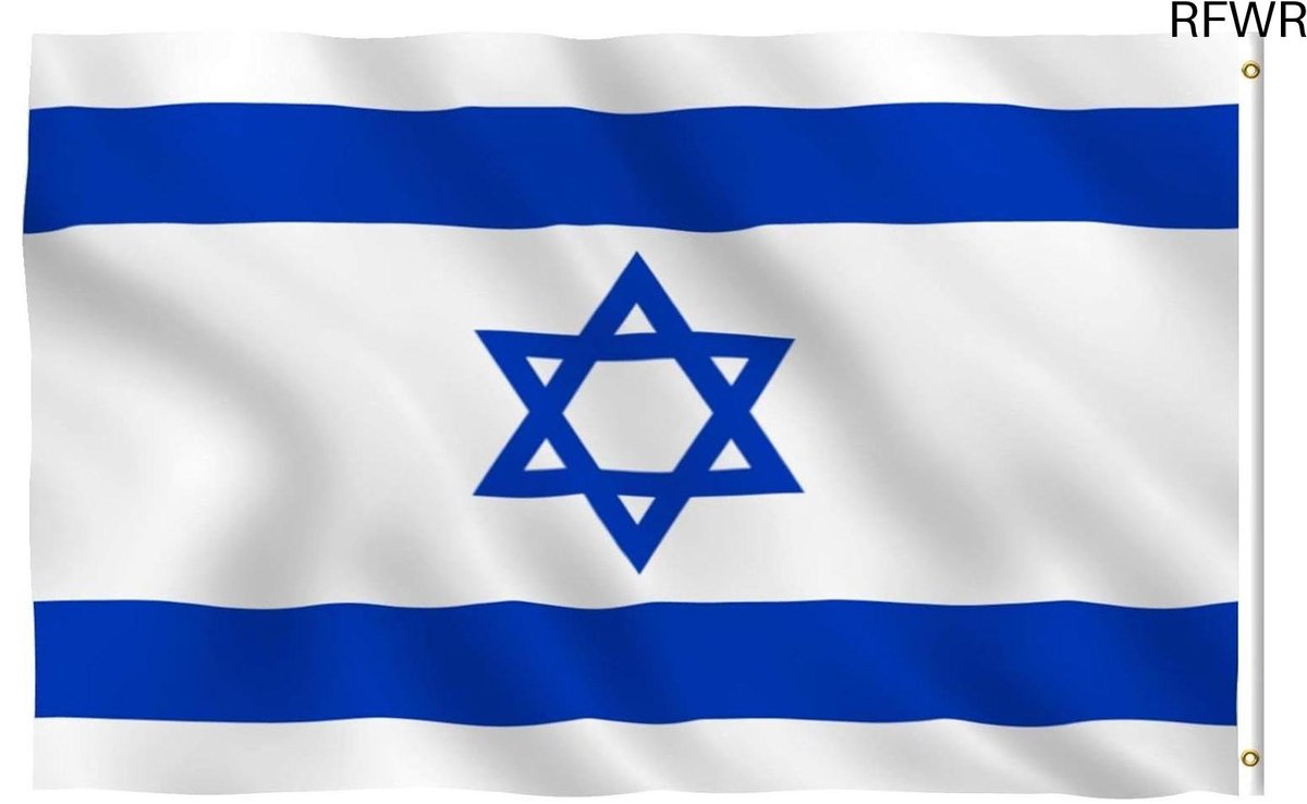 RFWR® Israël Flag 3x5 Ft - Levendige kleuren en UV-bestendig - Polyester met dubbel gestikte randen