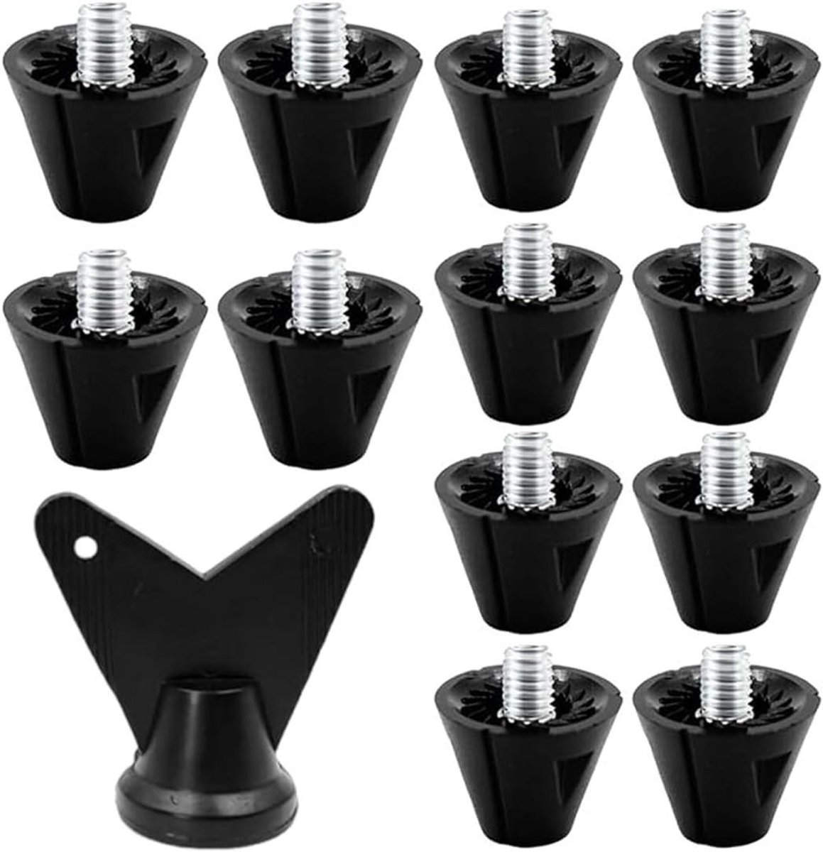 Allecto Plus - 12 Vervangende Voetbalnopjes met Sleutel - 13mm 16mm Voetbalschoenen Accessoires voor 6-Stud Voetbalschoenen - Pack van 12