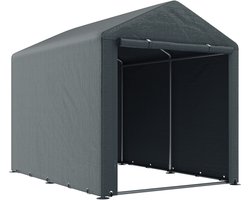 Outsunny garagetent - gegalvaniseerd staal - PE-zeil - donkergrijs