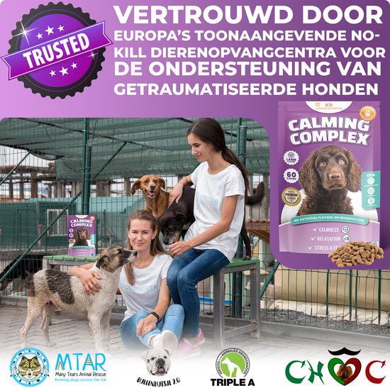 K9 Laboratories Kalmte & Balans - Honden Supplement - Anti Stress, Angst, Agressie - Met Valeriaan, L-tryptofaan & Hennepzaadolie - 60 Stuks