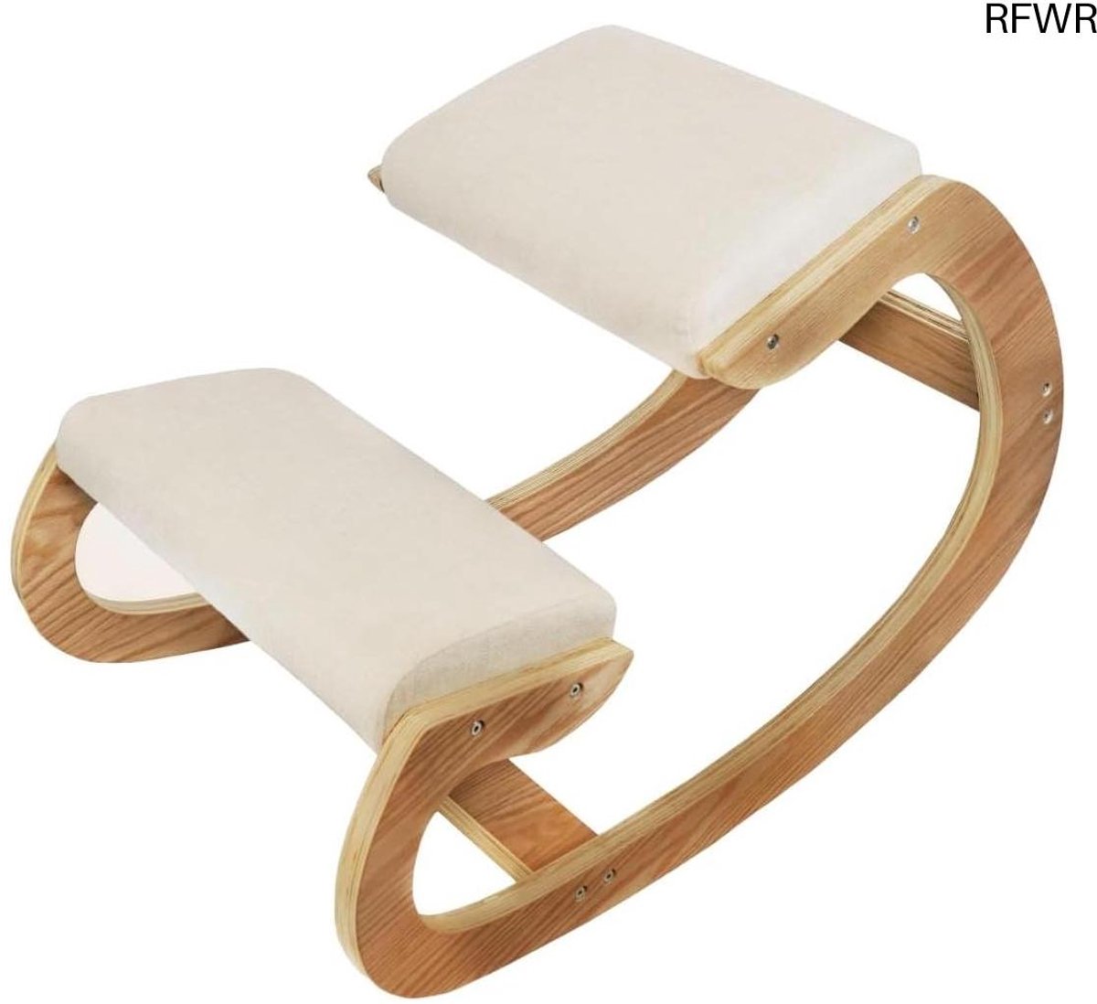 RFWR® Ergonomische Kniestoel met Houten Frame en Dikke Kussen voor Kantoor en Thuis