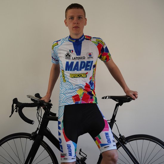 Maillot cycliste vintage - Retro Wielershirt Mapei - Veelkleurig