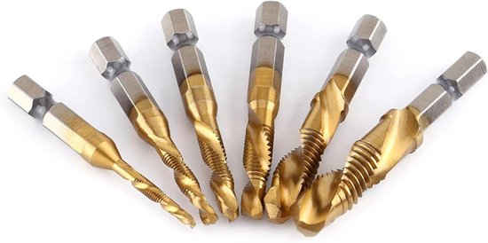 Hss metrische tap rechtse draad boor bit m10-m12 - m14 - m16-m18 Hss metrische tap rechtse draad boor bit m10-m12 - m14 - m16-m18