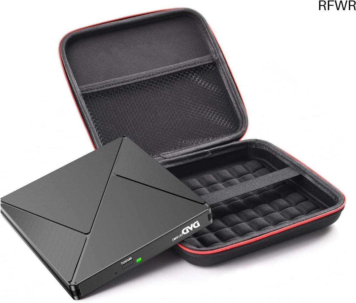 RFWR® Extern CD/DVD-station met USB 3.0 en opbergtas voor laptop en desktop