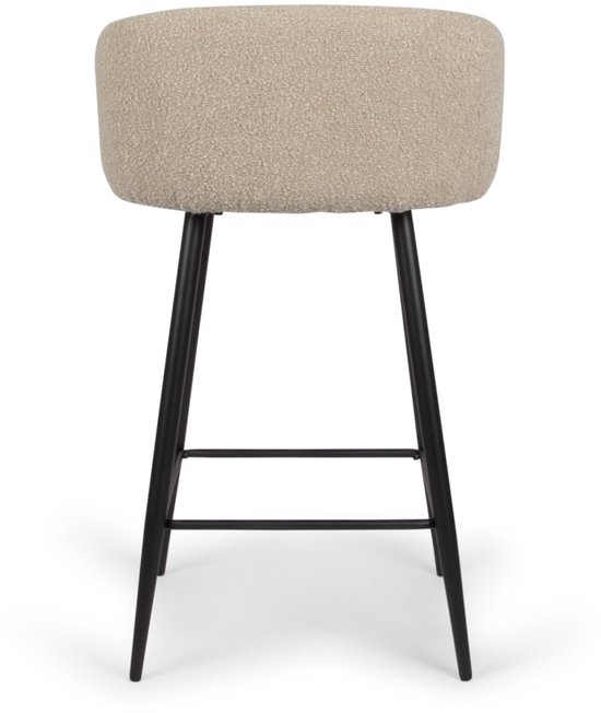 Milton & Oldbrook Bouclé Tabouret de Bar Bas Budapest Taupe - Zwart