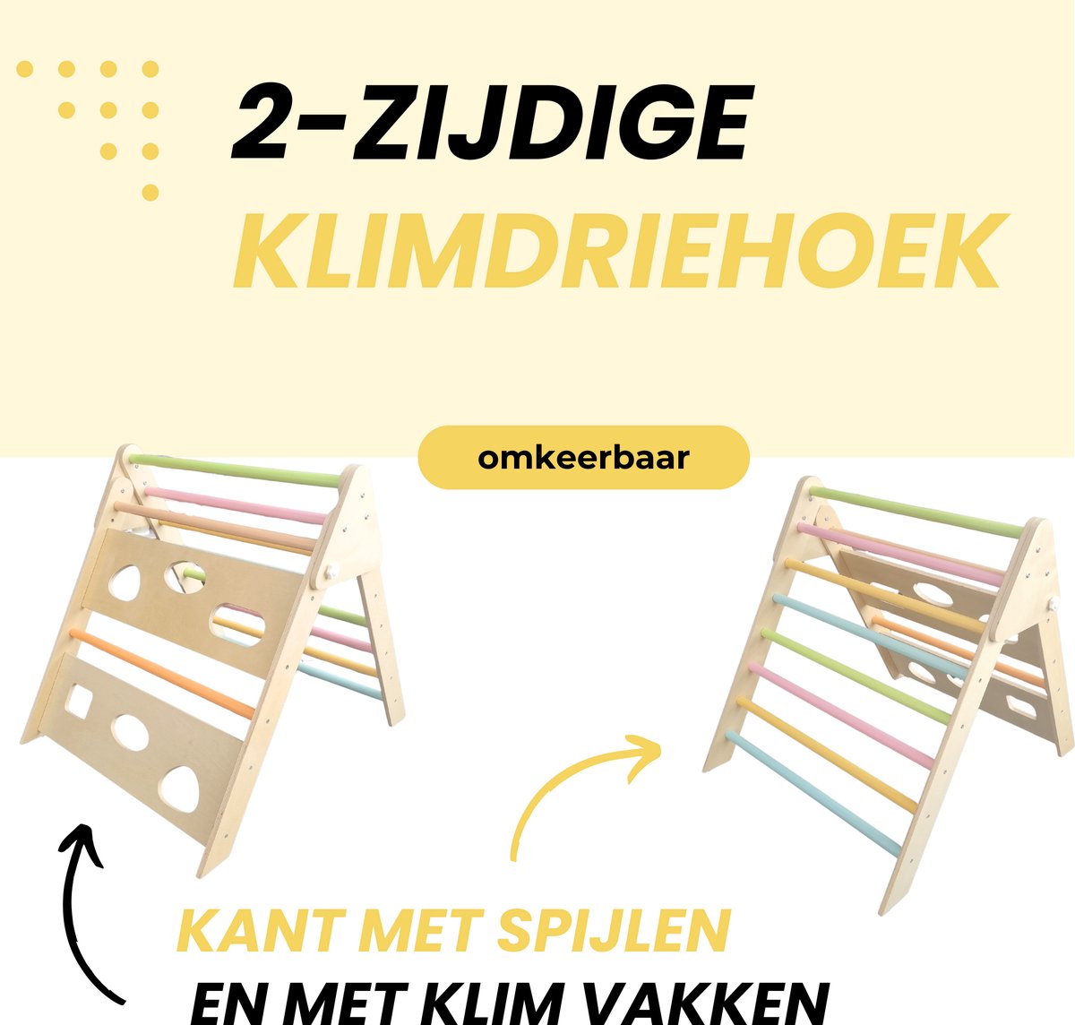 Dastium Kids - Klimrek - Montessori Speelgoed - XXL Houten Klimrek Speelgoed - Klimboog met Kussen - Klimrek Baby - Klimrek Peuter - Klimrek met Glijbaan - Pastelkleuren — afbeelding 6