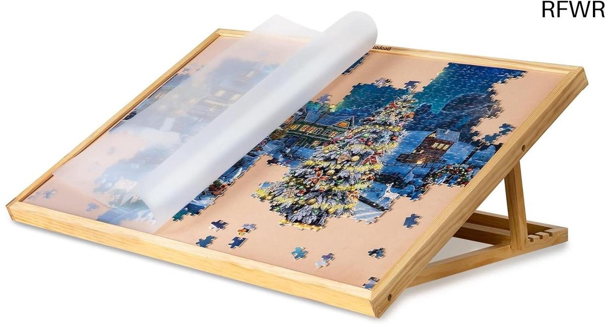 RFWR® Verstelbaar Legpuzzelbord met Transparante Hoes - Draagbare Puzzle Set voor Volwassenen en Kinderen, Tot 1000 Stukken