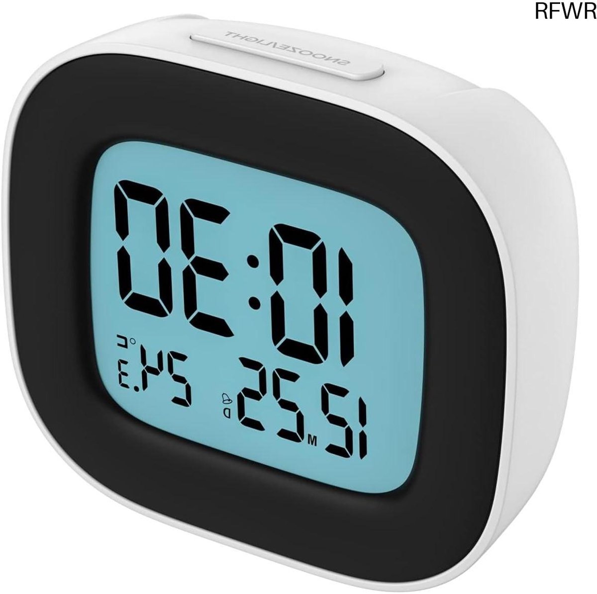 RFWR® Digitale Reiswekker met LCD-Scherm en Snooze Functie – Compact en Handzaam