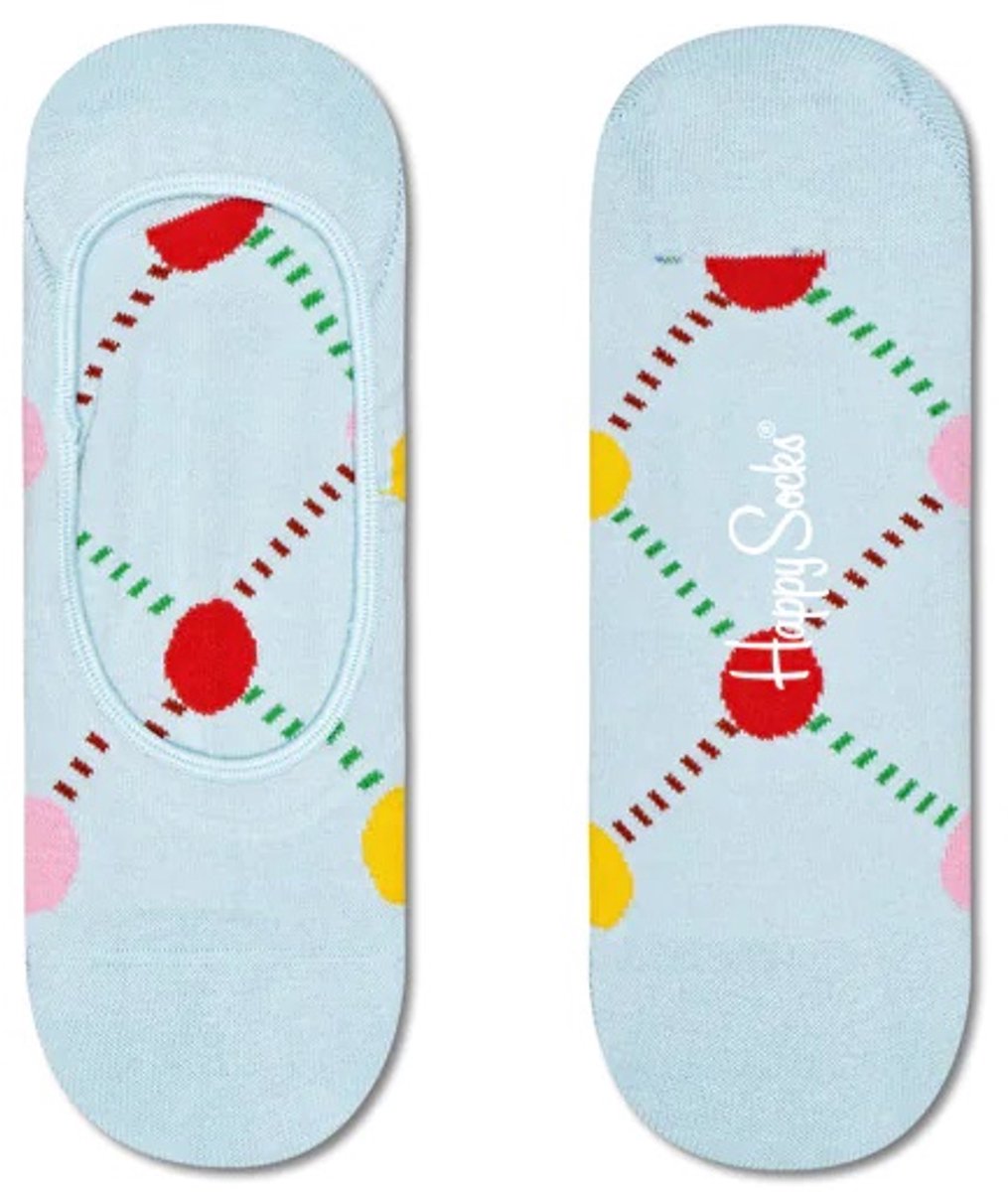 Happy Socks liner - organic cotton - lichtblauw agyl - pastel sneakersokken - 41/46 - blauw