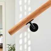 BelovedYard roestvrij stalen trapleuning handgreep 180cm | 42mm, roestvrij & weerbestendig | Incl. V2A wandhouder & montageset | 50–400cm lengtekeuze trap binnen & buiten | Veiligheid & comfort