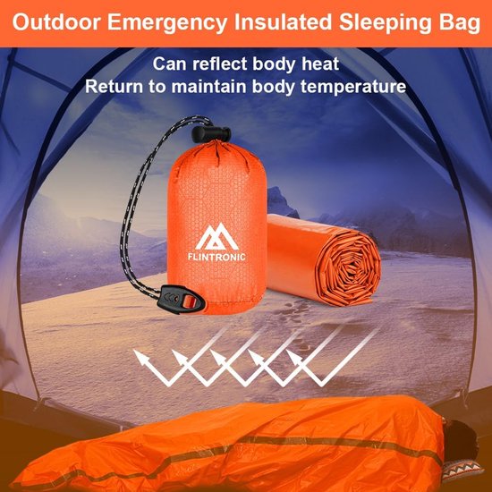 RFWR® Noodslaapzak voor outdoor, 2 stuks, waterdicht, hittebestendig, compacte bivakzak voor survival en noodsituaties van Merkloos — afbeelding 5