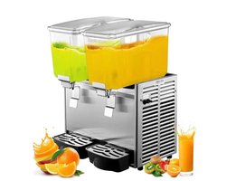 Koeldrankendispenser – Tandem Dispenser – Drankendispenser – Koelmachine – 2 X 12 Liter Tanks – Roestvrijstalen Behuizing