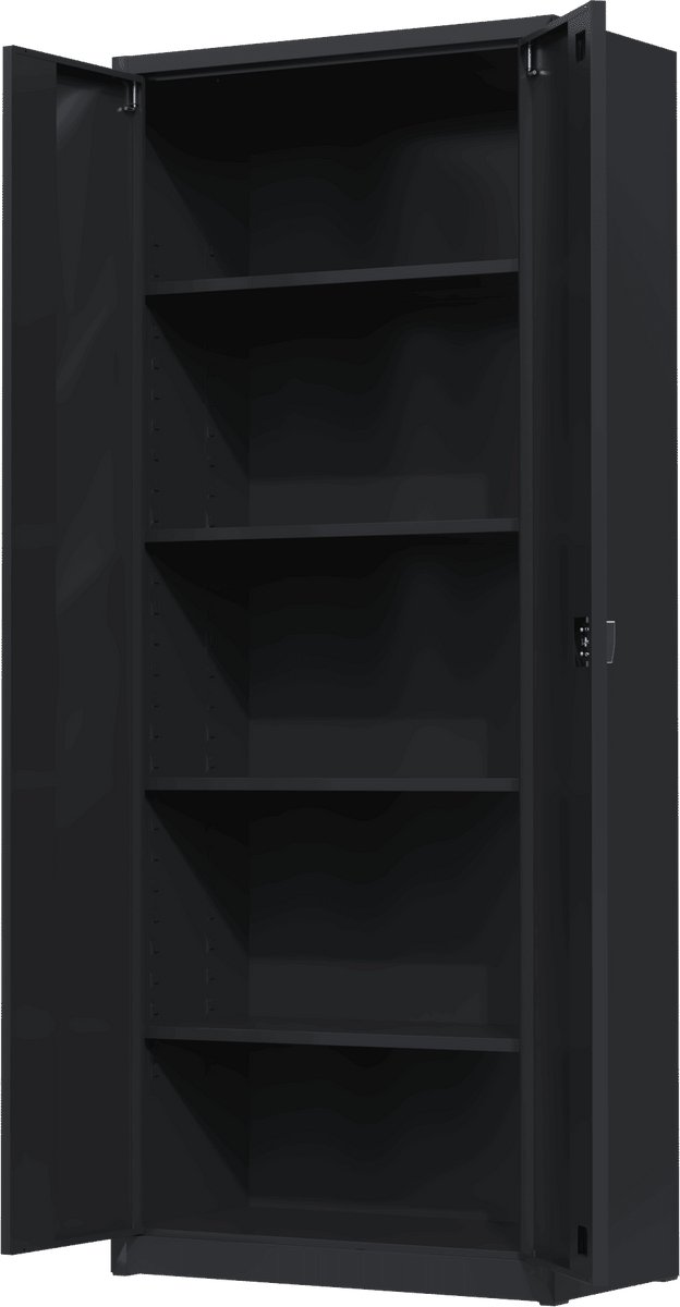 Povag Archiefkast - Metalen kantoorkast - 195x80x42cm - Zwart