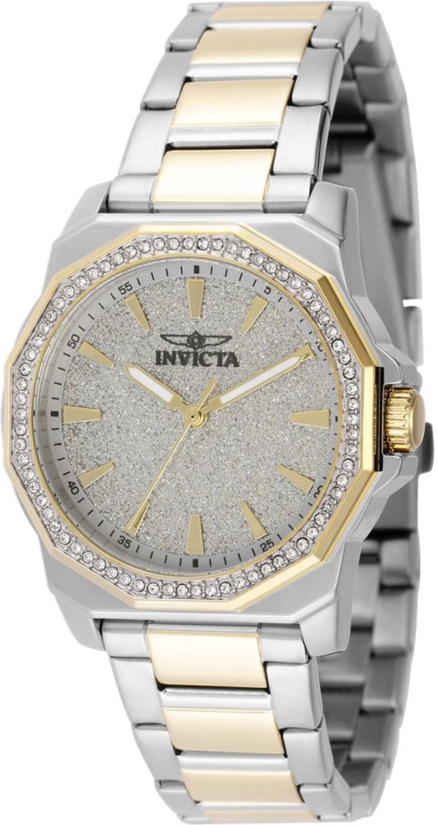 Invicta Speedway 49129 Dames Horloge - Waterdicht - Analoog - Quartz Uurwerk - Roestvrij Staal met zilveren Wijzerplaat - 34mm