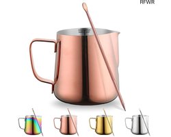 RFWR® Melkopschuimkannen 350ml - Perfect Voor Latte Art en Espresso Creaties