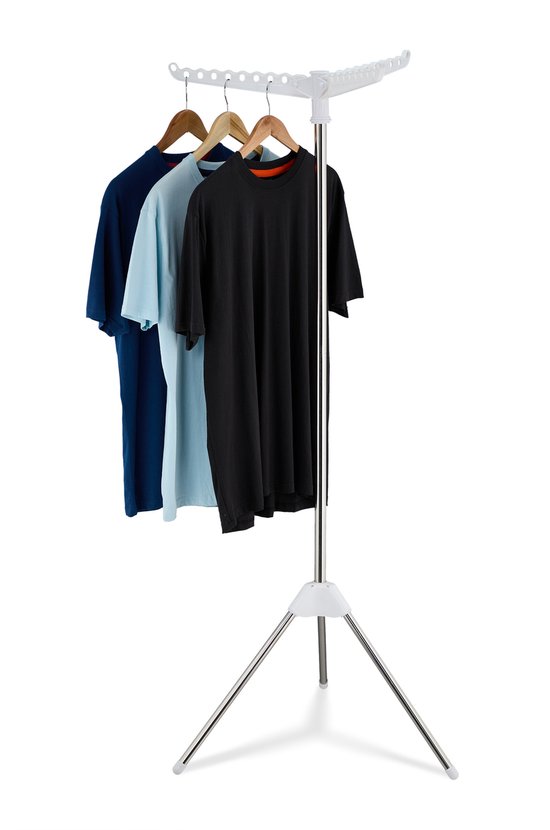 portant à vêtements pour cintres - hauteur 150 cm - acier inoxydable